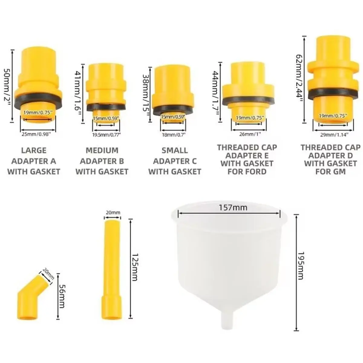 Winter Essential 1set Universal Automotive Oil Filling Tool Kit, Anti-Overflow Coolant Filling Kit,for Automotive Engine Oil Cha