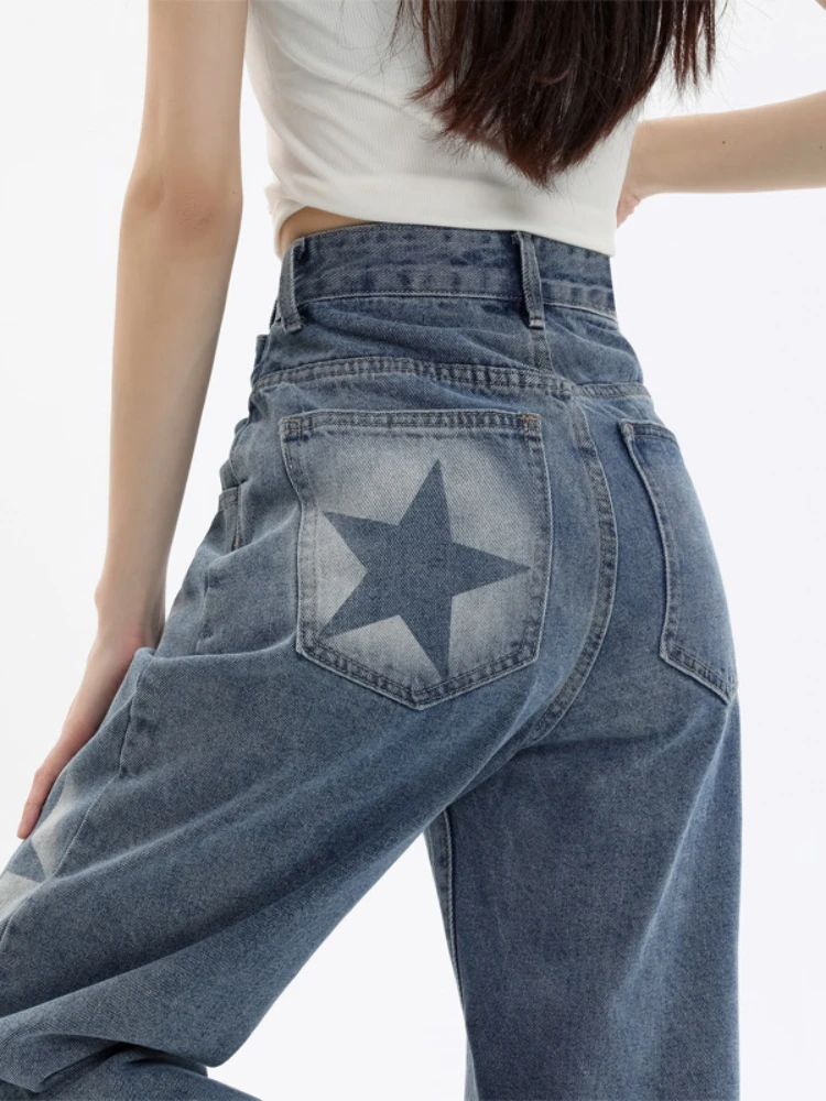 Women Jeans Fashion Comfortable Denim New Autumn All-match Vintage Full-length Streetwear American Style Button Pocket College