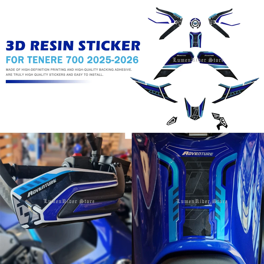 For Yamaha Tenere 700 Tenere700 2025-2026 Motorcycle Accessories 3D Epoxy Resin Tank Pad Protection Sticker