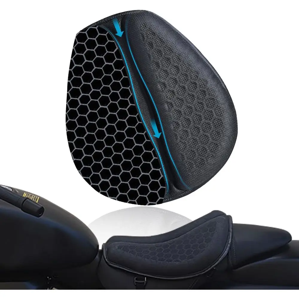 

Breathable 3D Honeycomb Gel Motorcycle Seat Cushion with Shock-Absorbing Cover