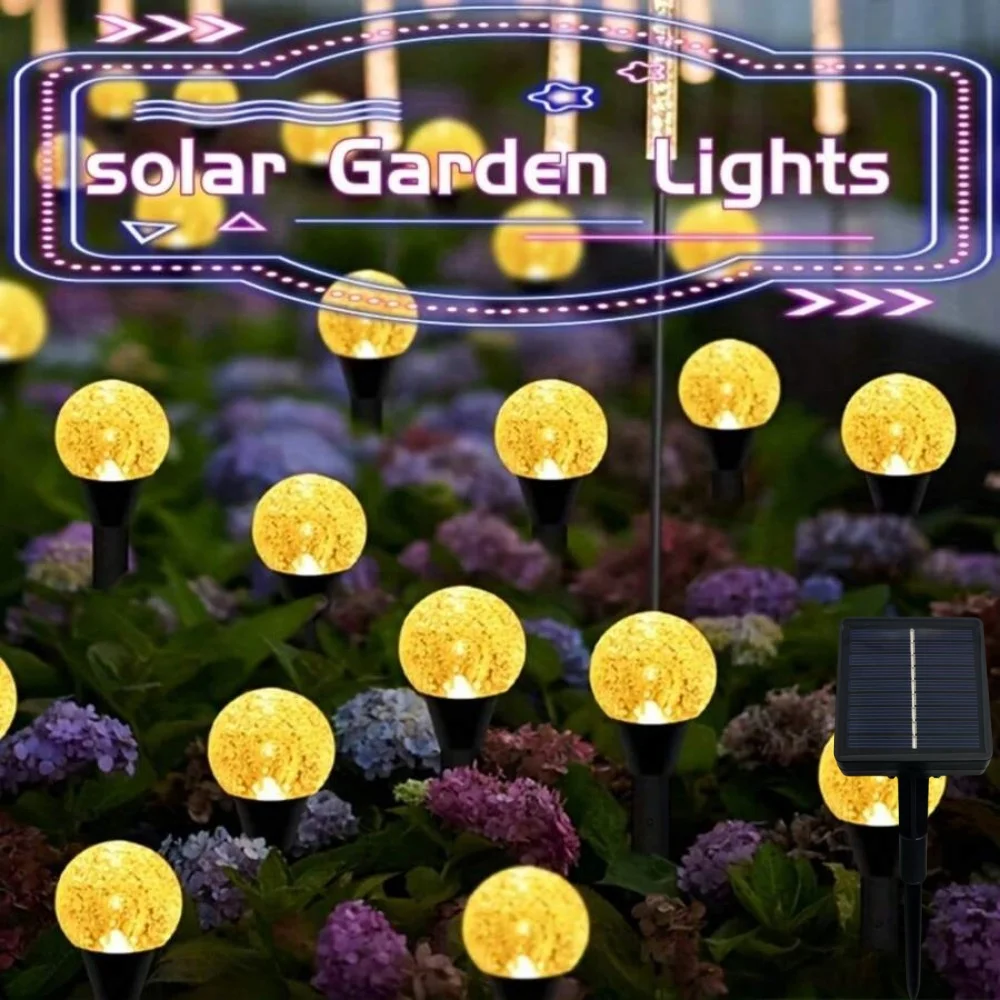 

1PC5M10LED/8M20LED outdoor waterproof solar bubble ball ground plug light,with 8 lighting modes,used for lawn,garden decoration