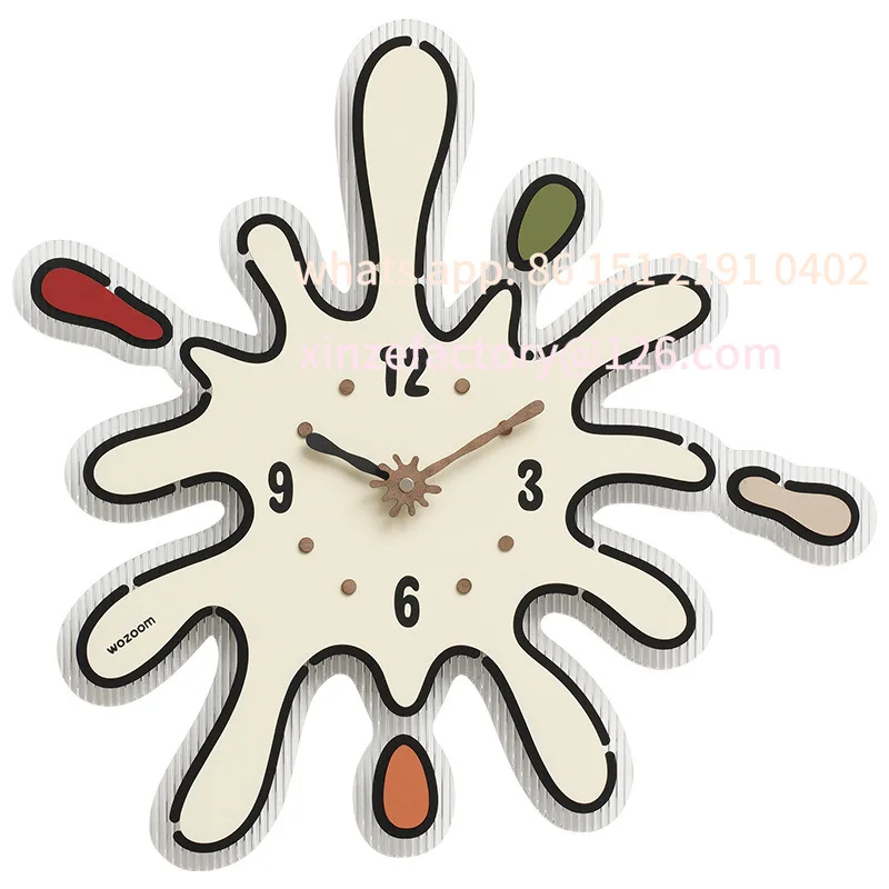 

Customizable Luxury Wall Clock Living Room Home Art Atmosphere Cream Wind Clock