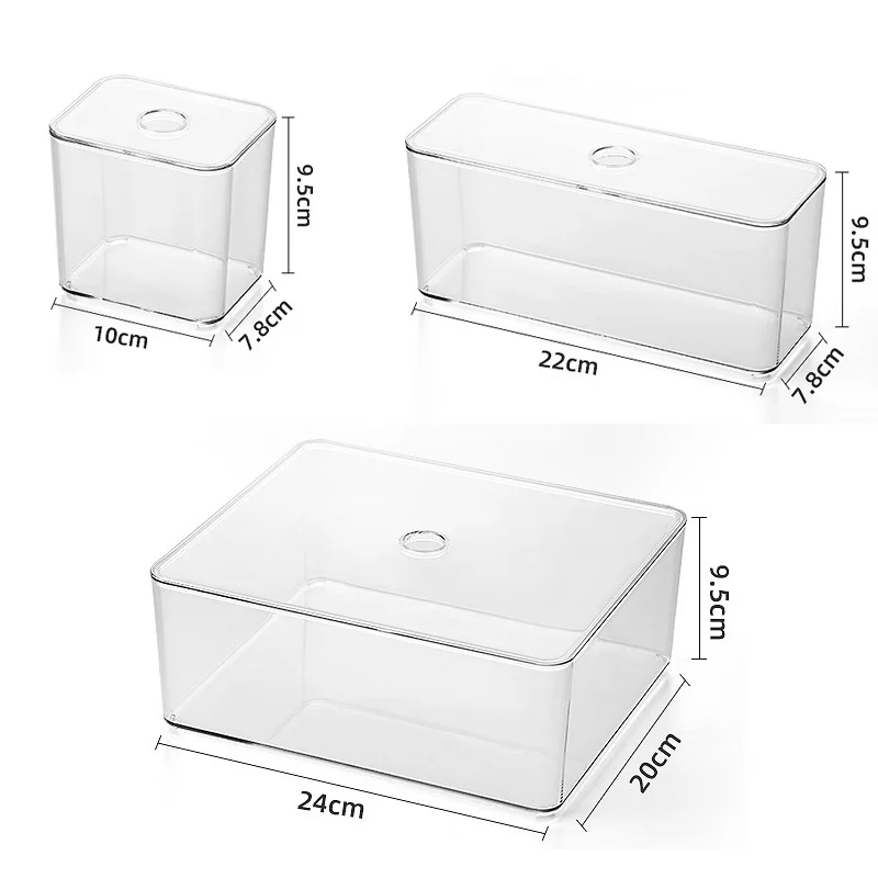 Draw Organizer Acrylic Box With Lid Clear Desk Organizer Box Make up Cosmetics Organiser Office Stationery Storage Box Organizer