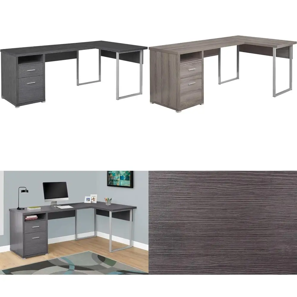 

Corner Computer Desk for Home Office, L-Shaped, Storage Drawers, 80L, Suitable for Left or Right Setup