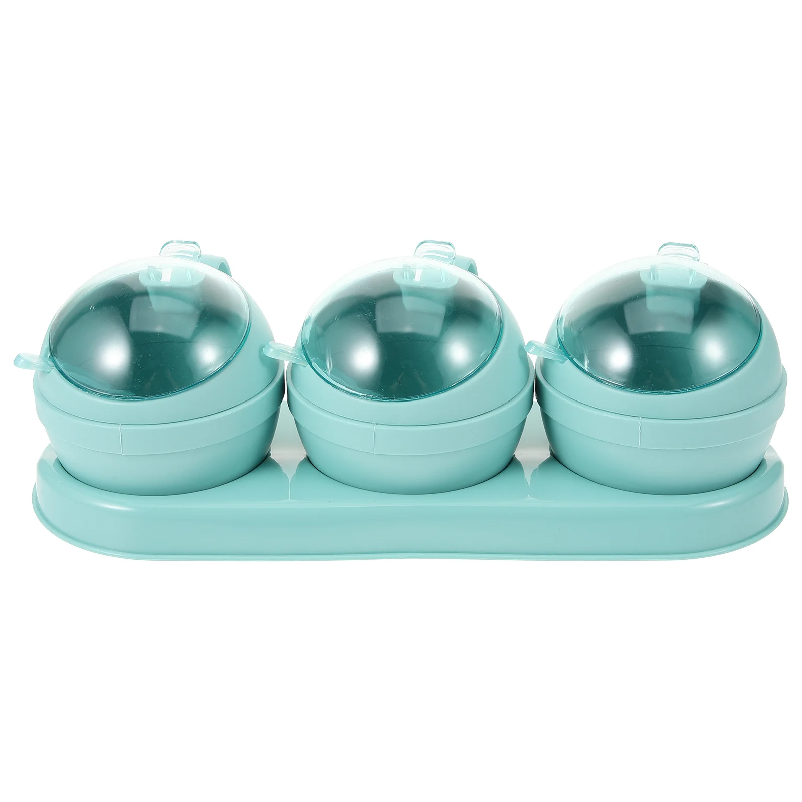 

3-Cell Seasoning Jar Food-Grade Eco-Friendly Kitchen Spice Pot with Spoons Condiment Storage Container for Salt Pepper Powder