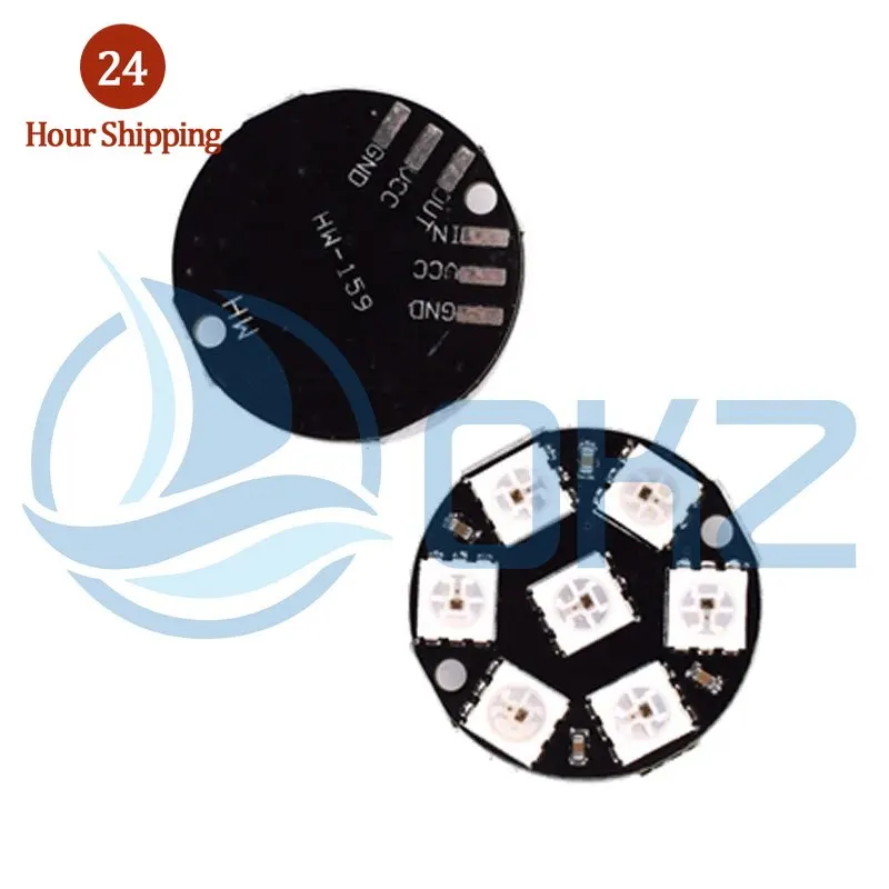 10PCS 7-bit WS2812 5050 RGB LED with Built-in Full-color Driver Color Light Circular Development Board