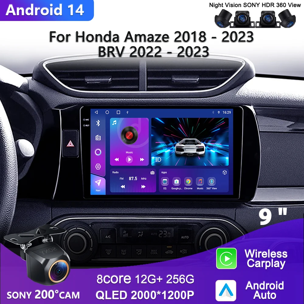 

Android 14 WIFI For Honda Amaze 2018 - 2023 BRV Car Radio Multimedia Video Player Navigation stereo No 2din DVD Head Unit