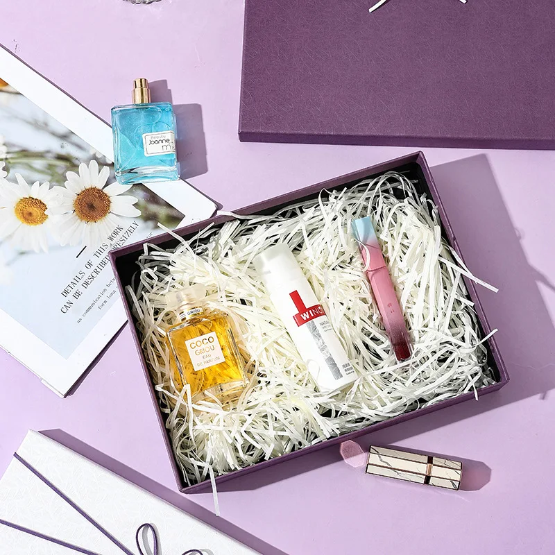 Custom. Factory Direct Sale In Stock Purple Box Empty Box Scarf Packaging Box Top and Bottom Lid Thermal Underwear Package