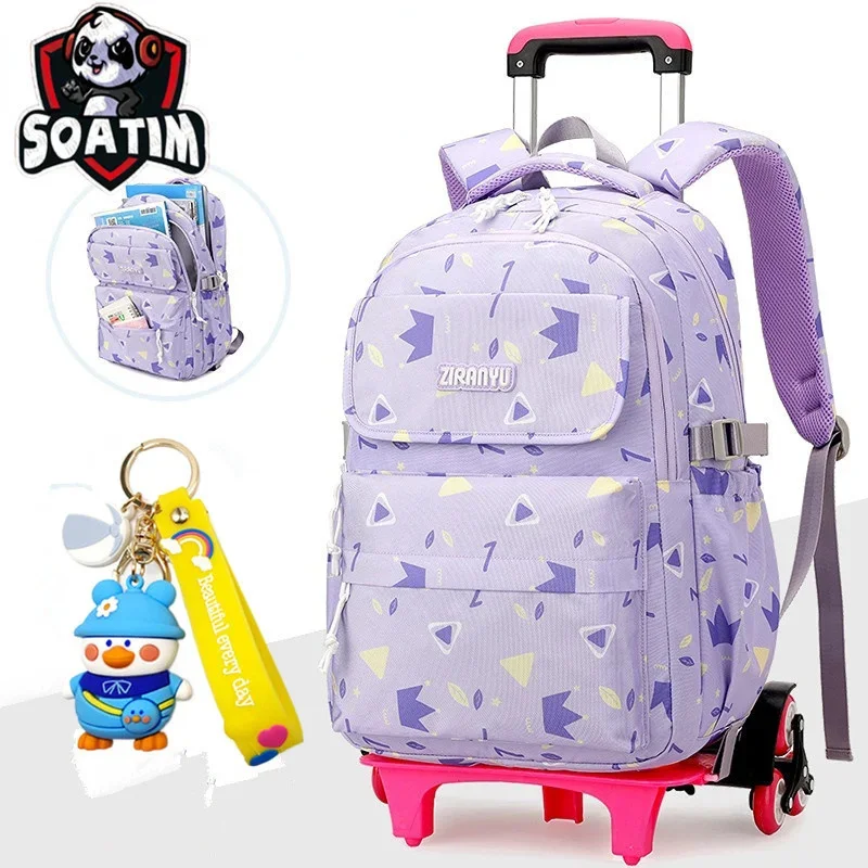 Mochilas escolares con ruedas para niños, mochila con ruedas, equipaje para niñas, mochila de princesa, mochila escolar para niños