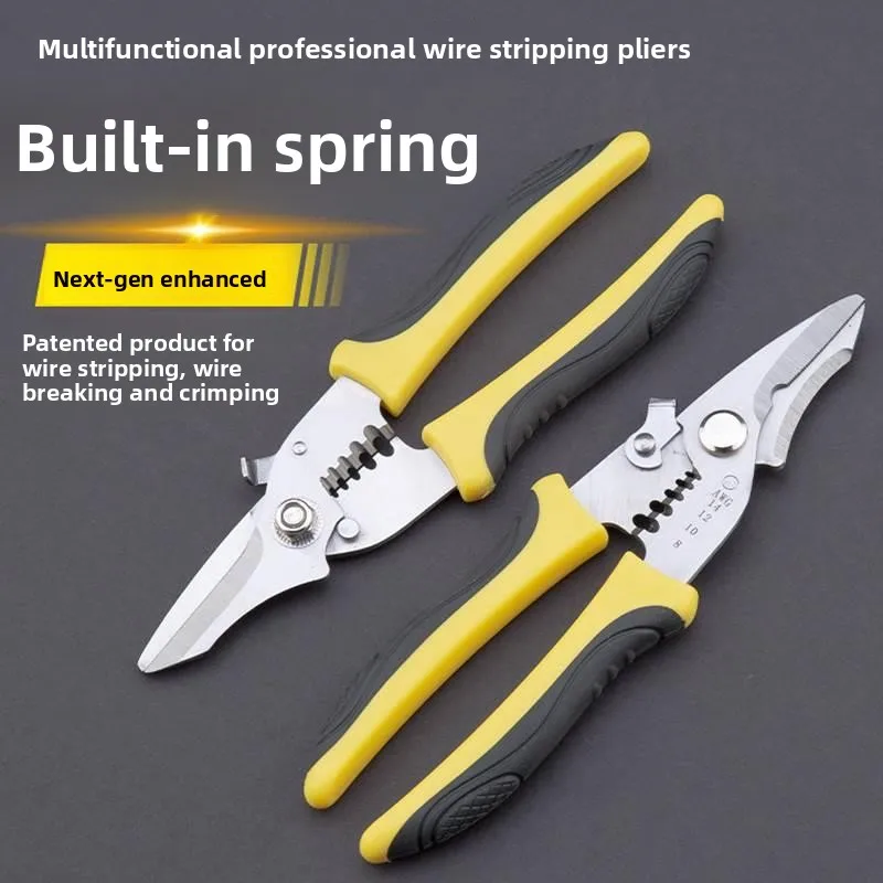 1PCS Wire Cutter Crimper Pliers Stripper Hand Tool Electrician Scissors Stripping Pliers Cutter Multifunctional labor-saving