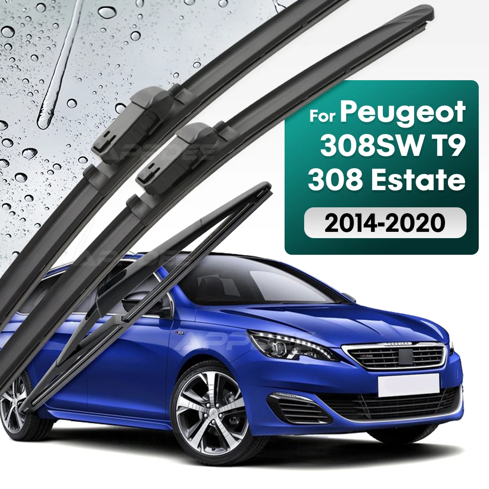 

Silicone & rubber LHD&RHD Front & Rear Wiper Blades Set For Peugeot 308SW T9 308 Estate 2014 - 2020 Windshield Windscreen Window