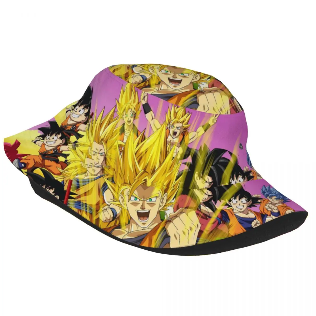 Dragon Ball Goku Evolution Bucket Hats for Teen Vocation Sun Hat Fashion Lightweight for Outdoor Sports Fishing Hats
