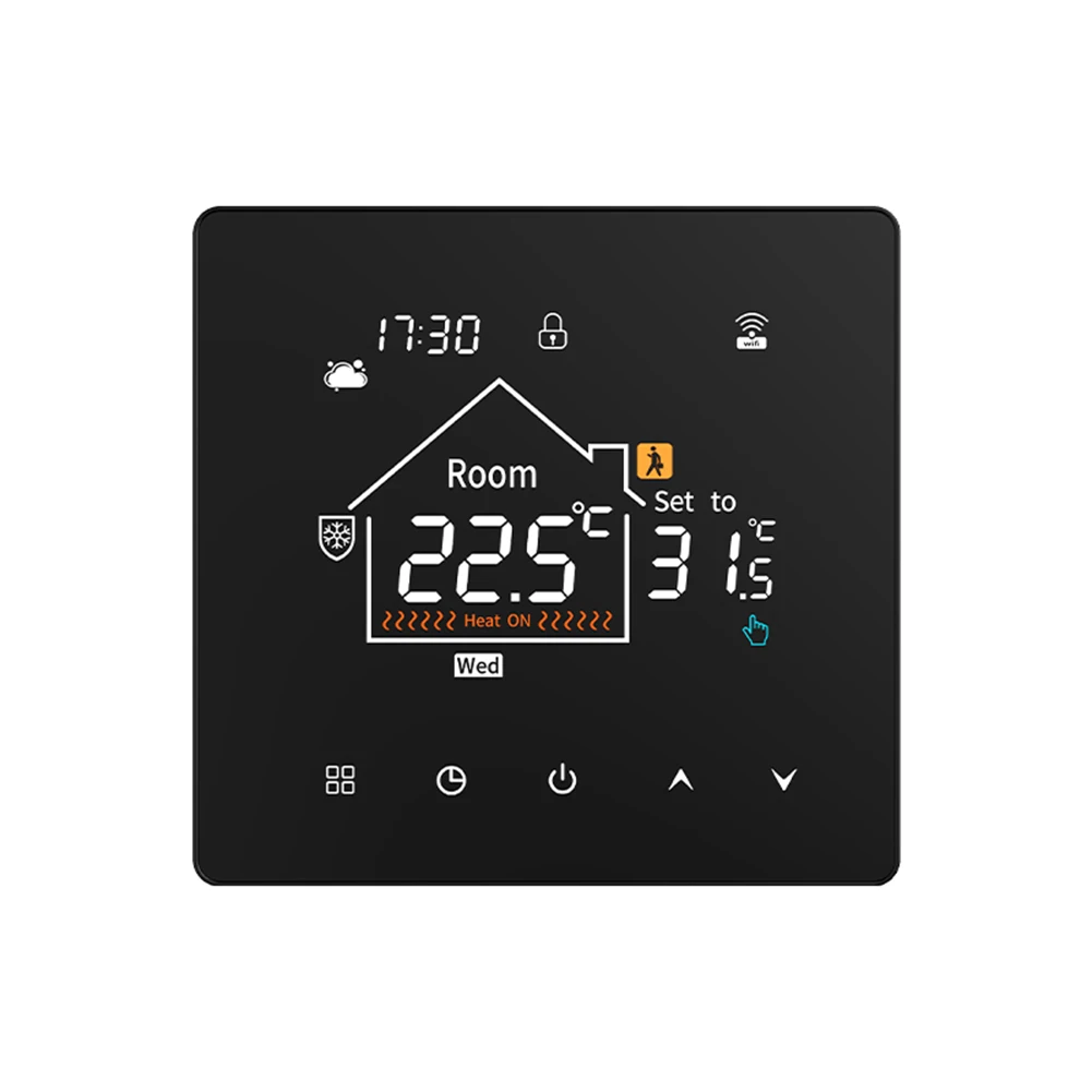 

Programmable WiFi Thermostat for Underfloor Heating with Customizable Brightness and Accurate Temperature Control