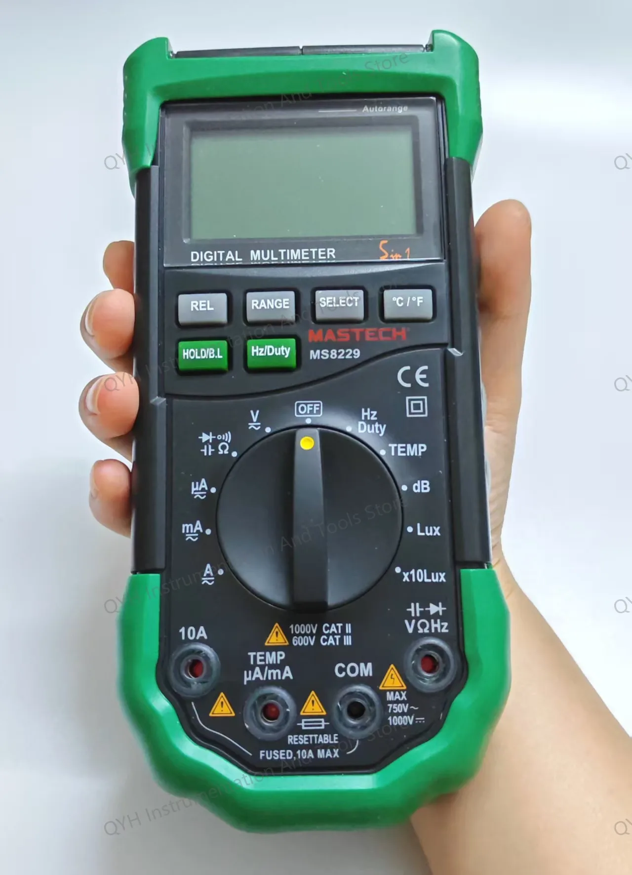 MASTECH MS8229 Digital Multimeter Auto & Manual Ranging 5-in-1 Environmental & Electrical Testing Voltage Current Capacitance