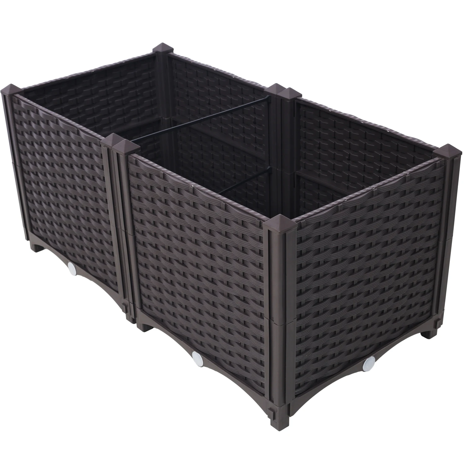 

Deep Raised Garden Bed Plastic Planter Boxes for Vegetables Flowers Herbs and Succulents,Self-Watering Planter Box Raised Bed to