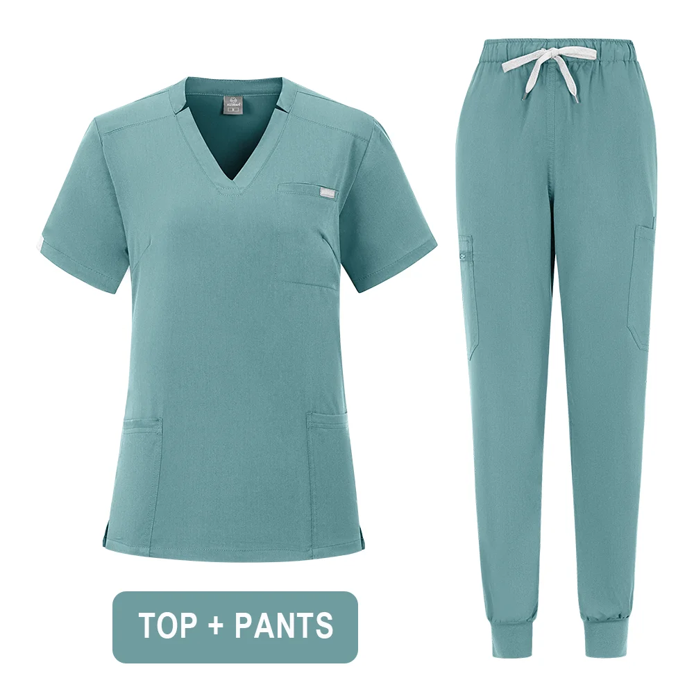 Surgical Uniforms Woman Nursing Sets Pocket Top Jogger Pants Medical Nurse Uniform Scrubs Clinical Beauty Salon Hospital Suits