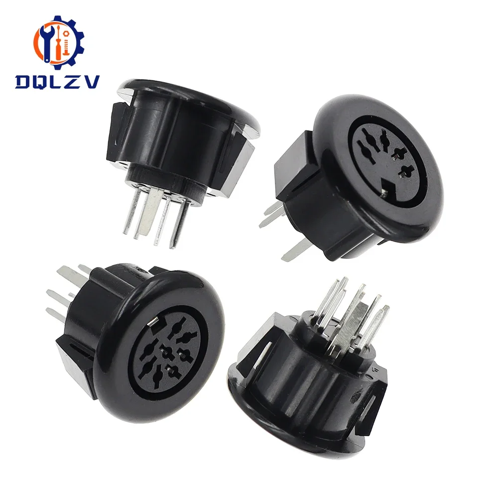 5/8Pins DIN Female Jack Soldering Type Round Socket 5/8 Pole DIN Terminal Chassis S Video Connector