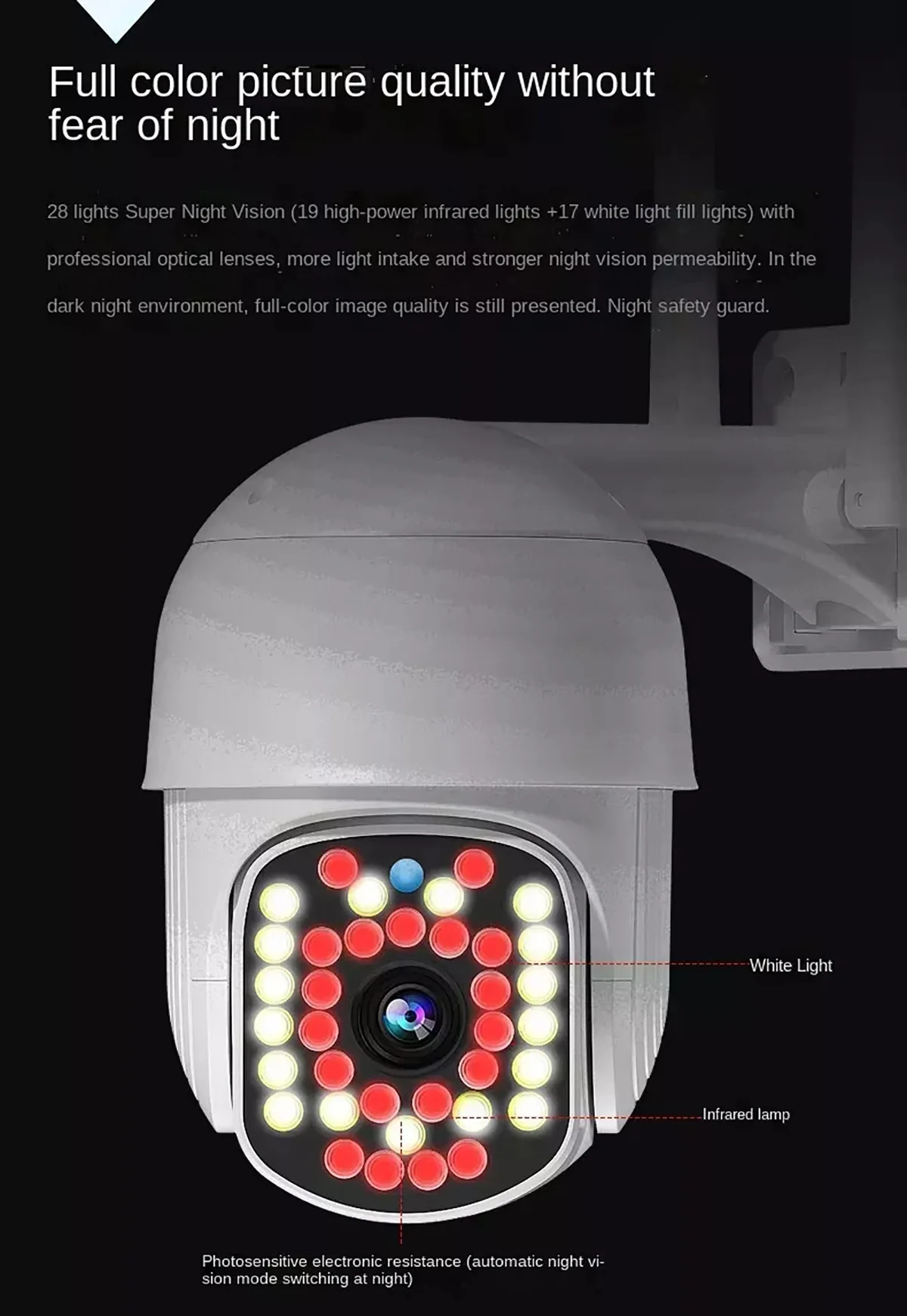 

2MP 1080P YCC365 APP PTZ IP Dome Camera Full Color Night Vision AI Humanoid Auto Tracking Home Security CCTV Baby Monitor