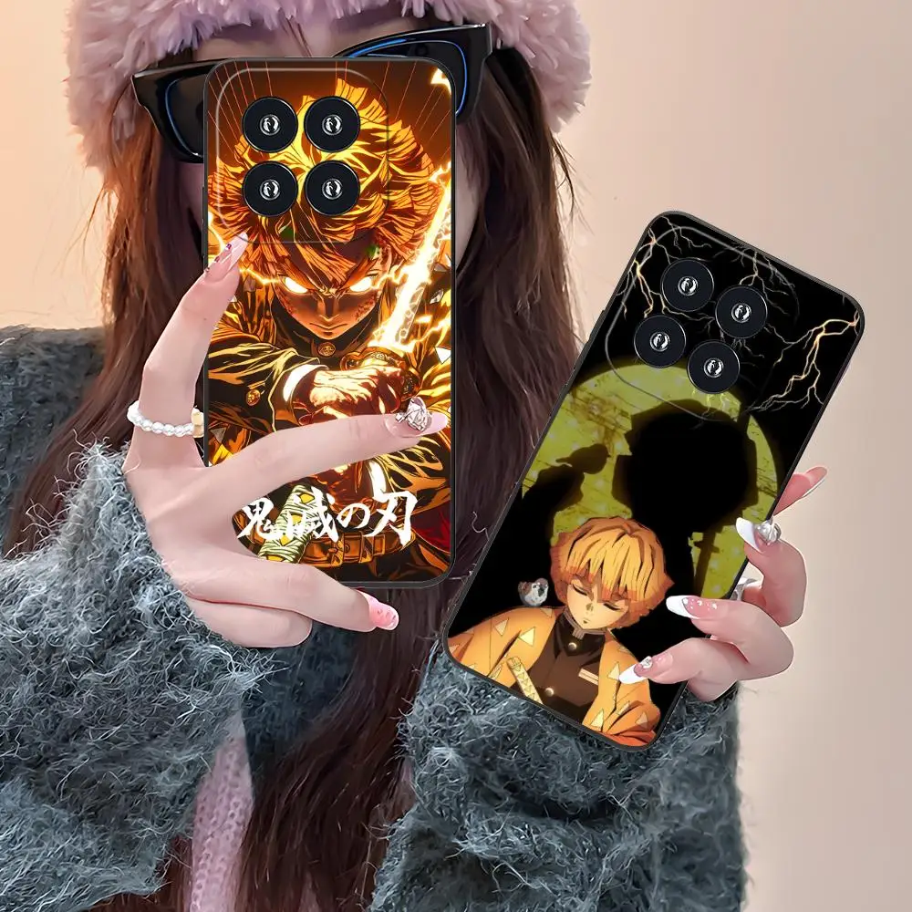 Demon Slayer Zenitsu Mobile Phone Case for Xiaomi 15 14 13 12 Mi 11 T Ultra Lite Pro S X 5G Colour Protective Cover Smartphone