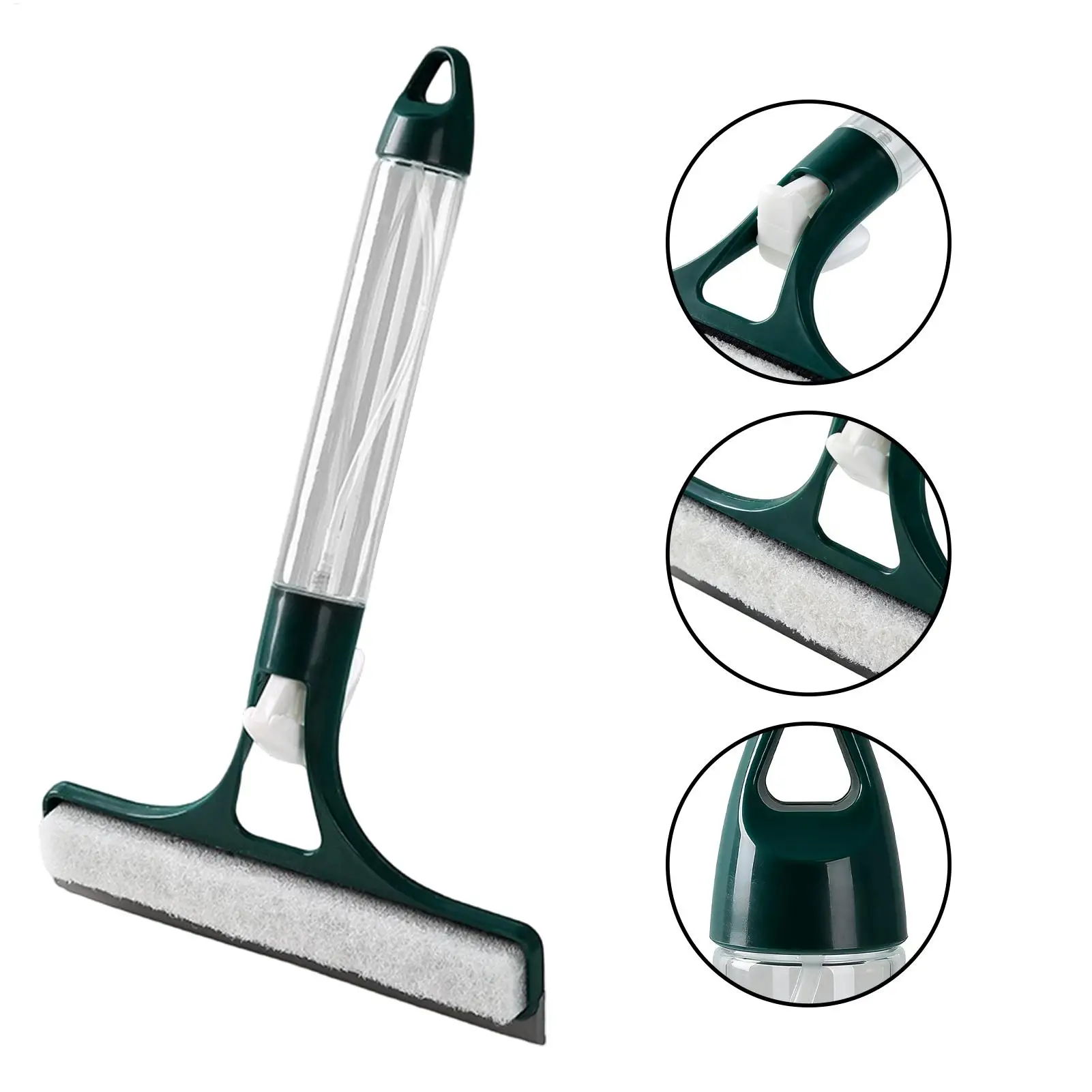 Window Squeegee With Spray Bottle Wall Mount All-in-One Scraper Shower Glass Door Cleaner For Bathroom Kitchen Car Windshield