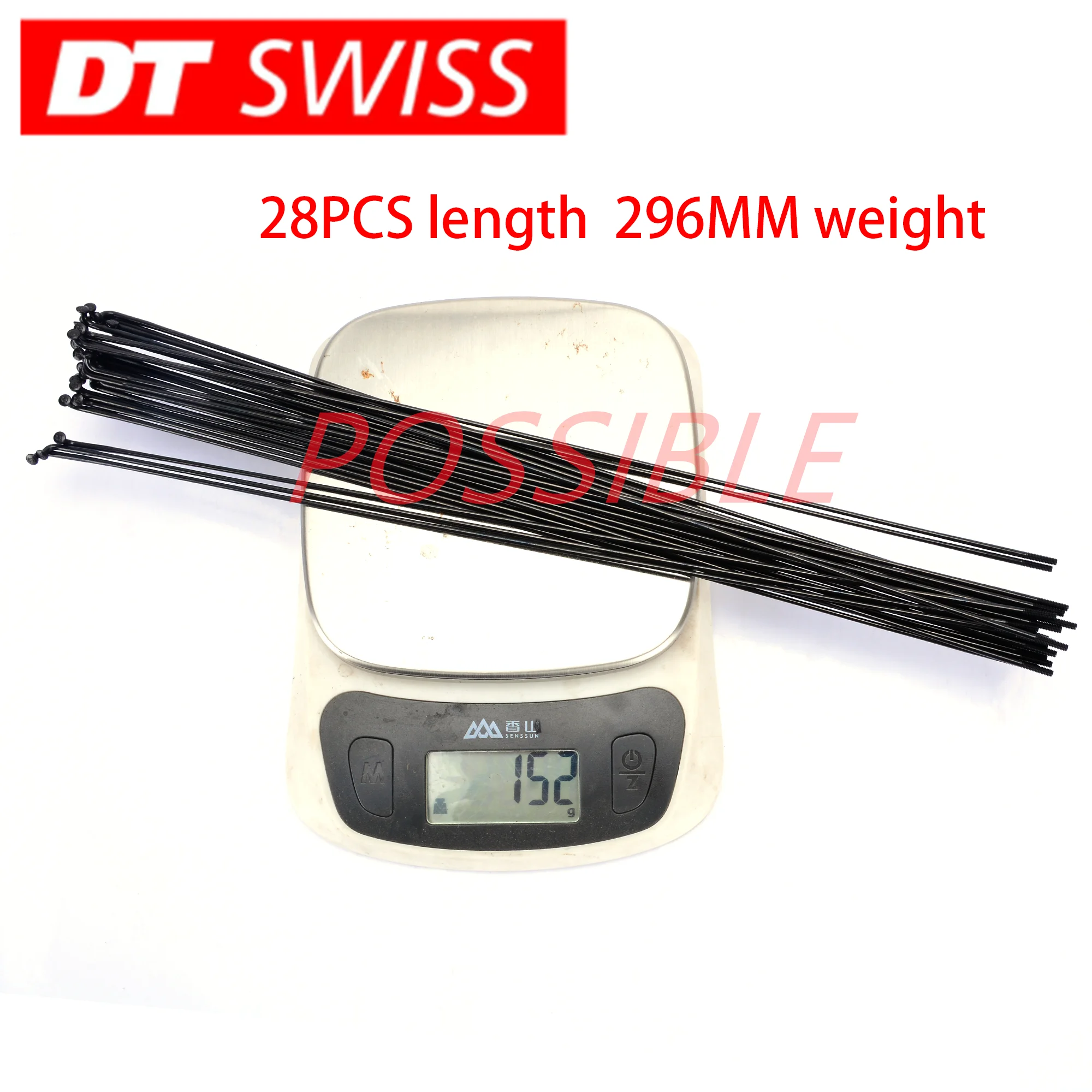 Bicycle Spokes DT Swiss COMPETITION RACE 2.0-1.6-2.0 Round Spokes J-bend/straight Pull Black Lightweight Variable Diameter Spoke