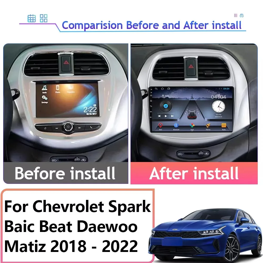 For Chevrolet Spark Baic Beat Daewoo Matiz 2018 - 2022 ANdroid Auto Radio Multimedia GPS Video Car Navigation NO 2din Carplay