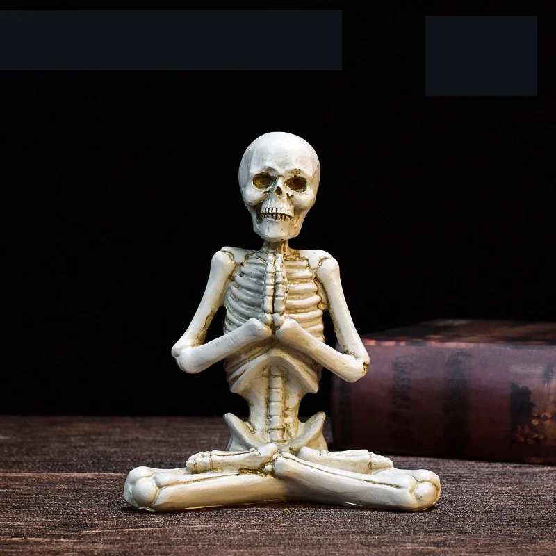 Yoga Skull Figure Decoration Halloween Decoration Commemorative Gift Holiday Atmosphere Resin Ornaments Crafts Home Decoration