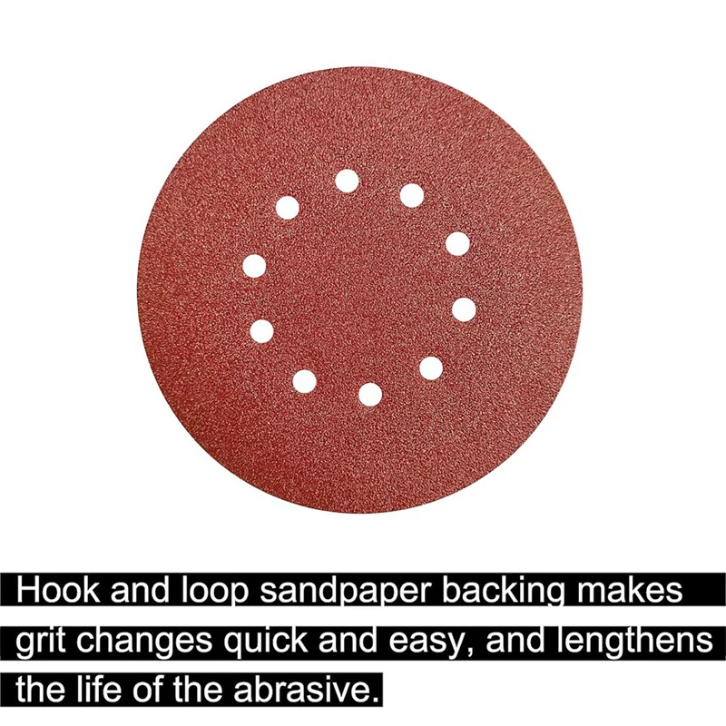 50Pack 9Inch 10Hole 40 Grit Hook-And-Loop Drywall Sandpaper - Aluminum Oxide Sanding Disc For 9Inch Drywall Sander