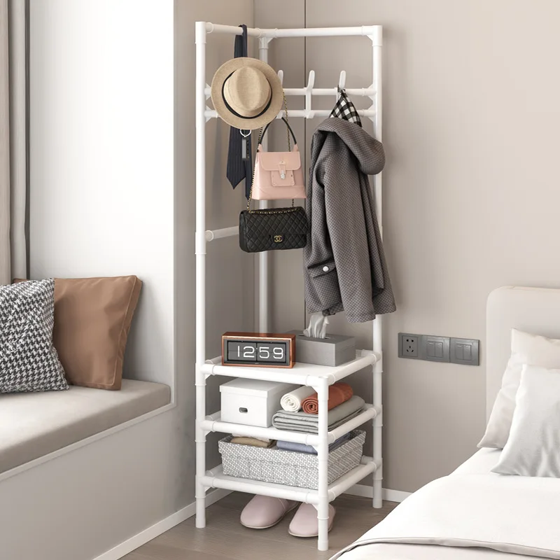 Bedroom Clothes Storage Rack Wall Corner Assembly Clothes Rack Hat Rack Multi-layer Floor Mounted Storage Shelf Multifunctional