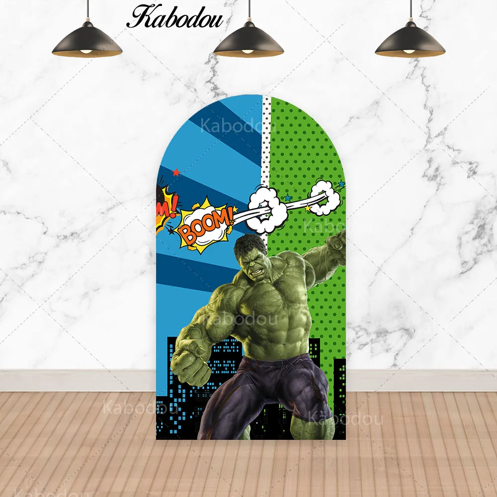 Marvel Avengers Arch Backdrop Arched Wall Kids Birthday Disney SuperHero Hulk Captain America Iron-Man Photography Background