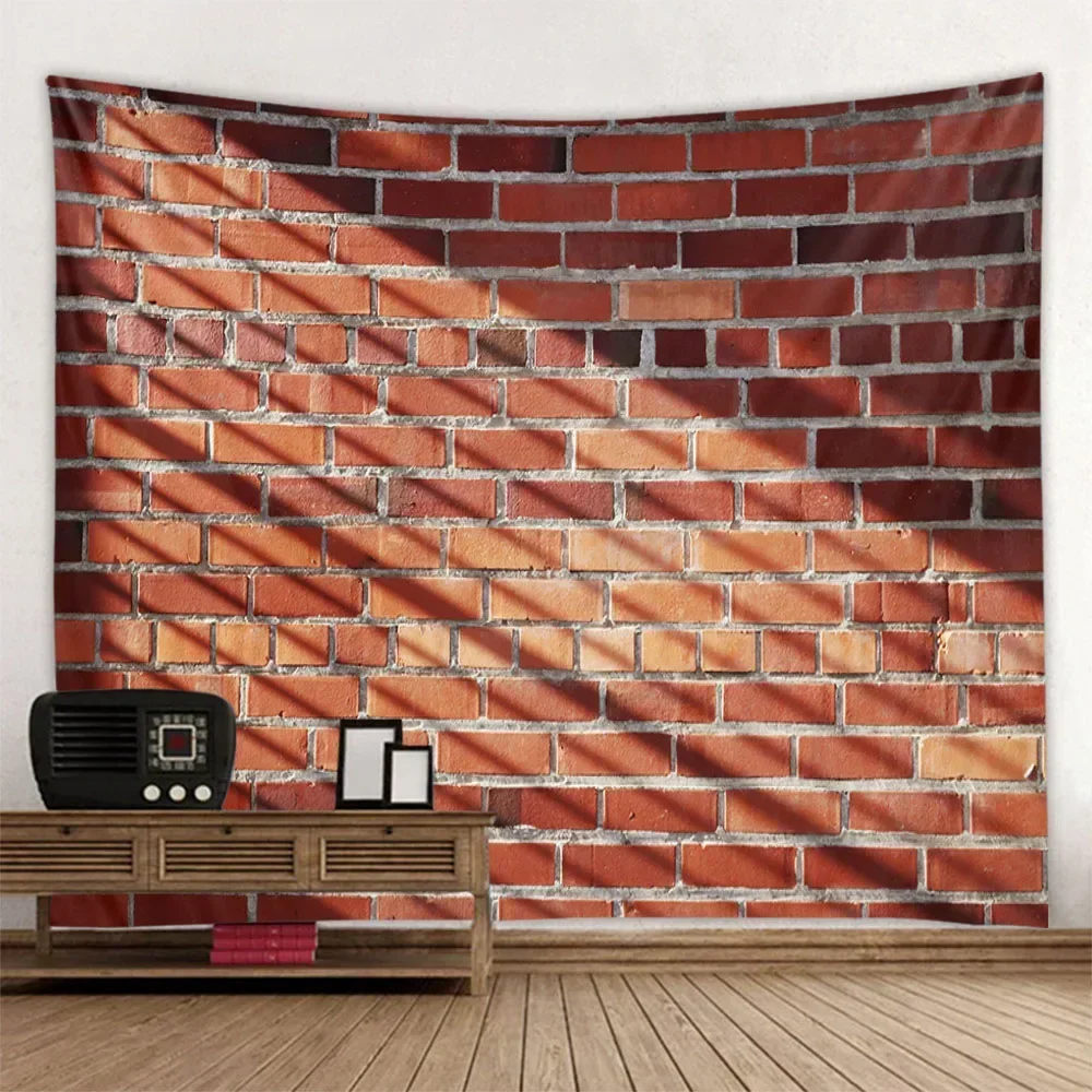 

brick wall sunlight tapestry retro stone wall hanging cloth Bohemian art print tapestry home living room bedroom decoration