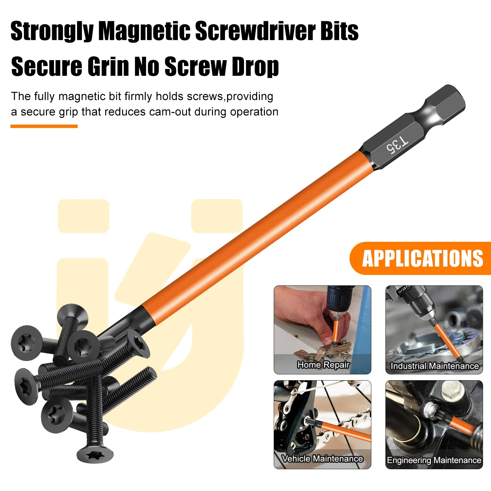 13-teiliges Torx-Schraubendreher-Bit-Set T5-T40 75/100/150mm Magnetisch 1/4'' Sechskant-Schaft Bohrkopf Elektrischer Schlagschrauber Reparaturwerkzeug – Detail 5