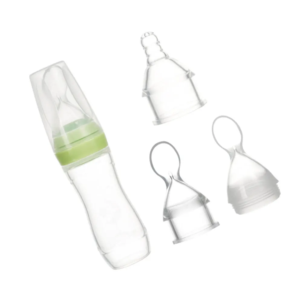 Biberon in silicone da 3 pezzi per neonati, latte, succo, medicina, uso da viaggio, leggero, portatile, morbido