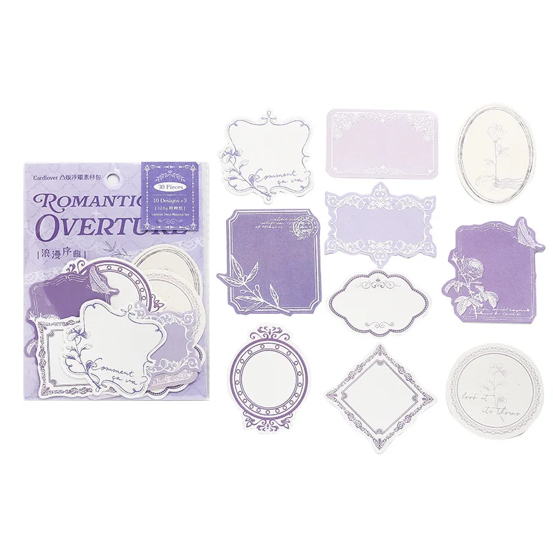 30 قطعة/الوحدة لوحات مذكرة المواد ورقة عنوان صفحة نصف قصيدة غير المرغوب فيه مجلة مذكرات سكرابوكينغ بطاقات خلفية ورق تزيين