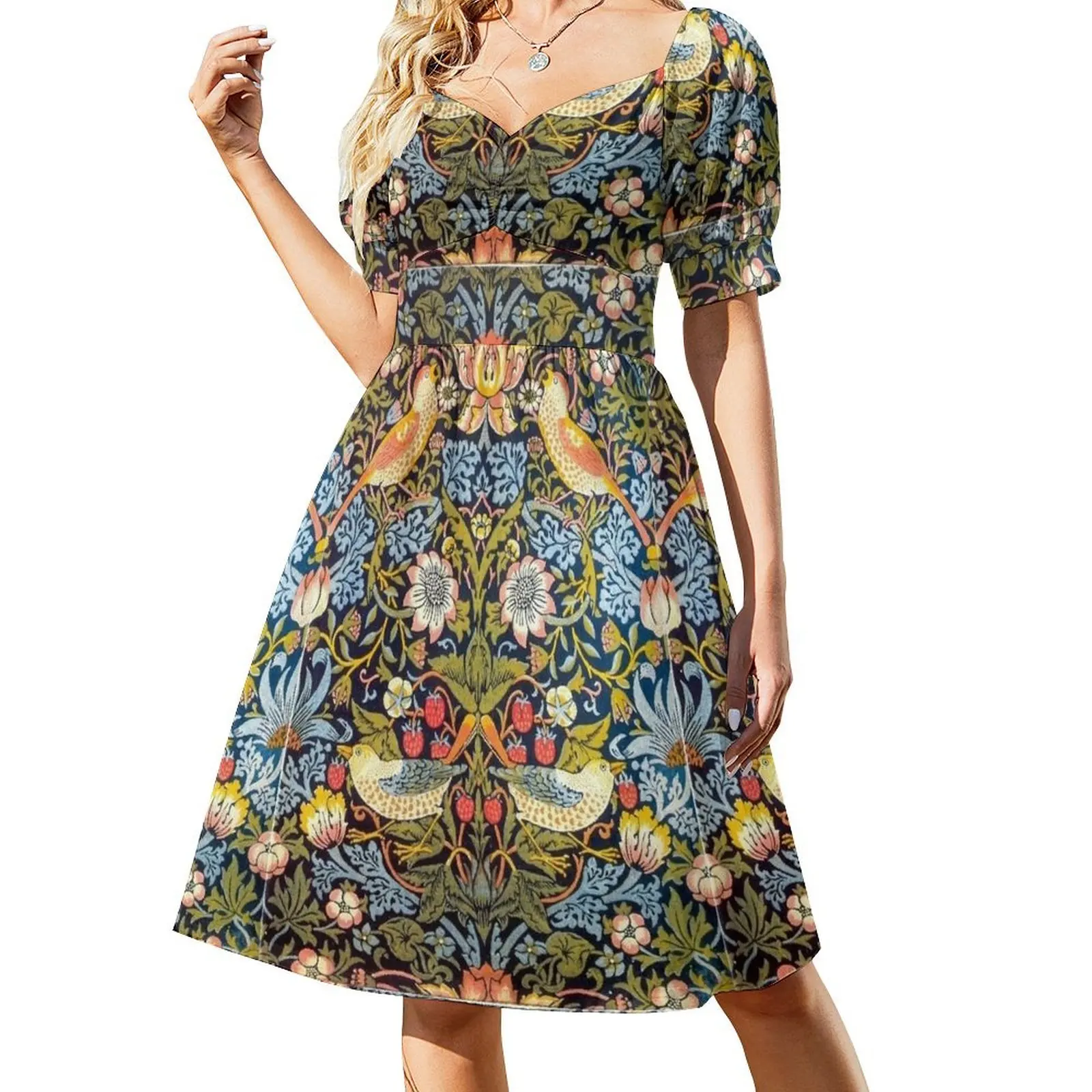 

William Morris Strawberry Thief Design 1883 Short Sleeved Dress dress women summer 2025 dresses for woman Dress