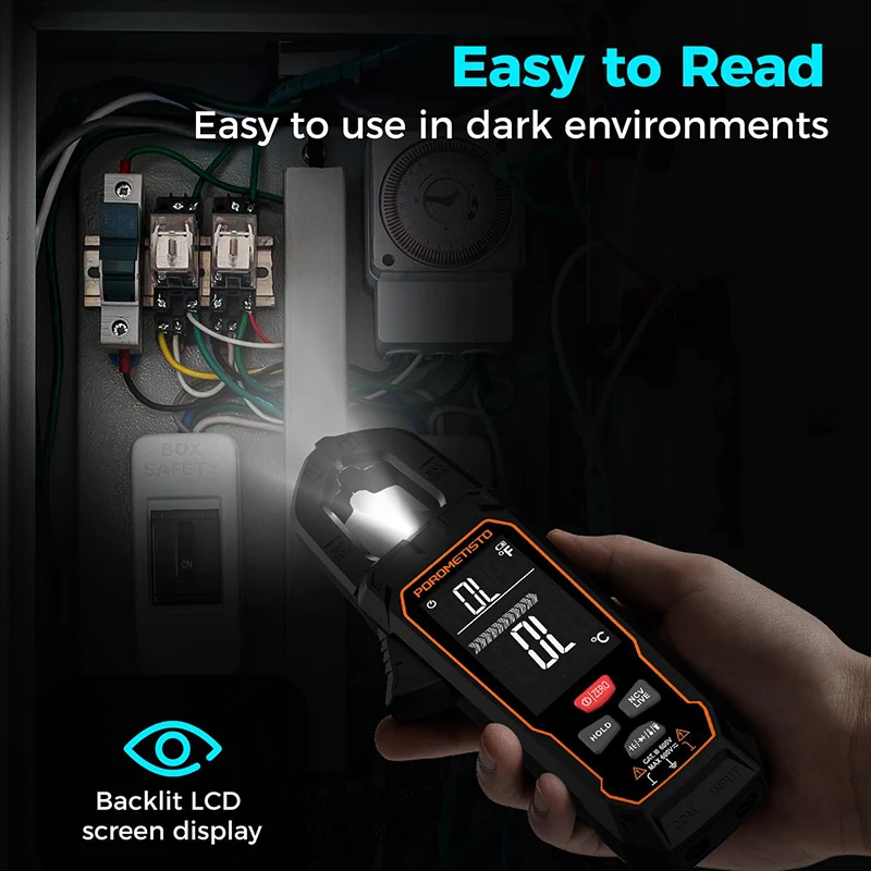 Imagem -06 - Porometisto-digital Clamp Meter Cm01 Cm01se Tela Grande 9999 Contagens dc ac Corrente Multímetro Tensão True Rms Ncv Ohm Tester