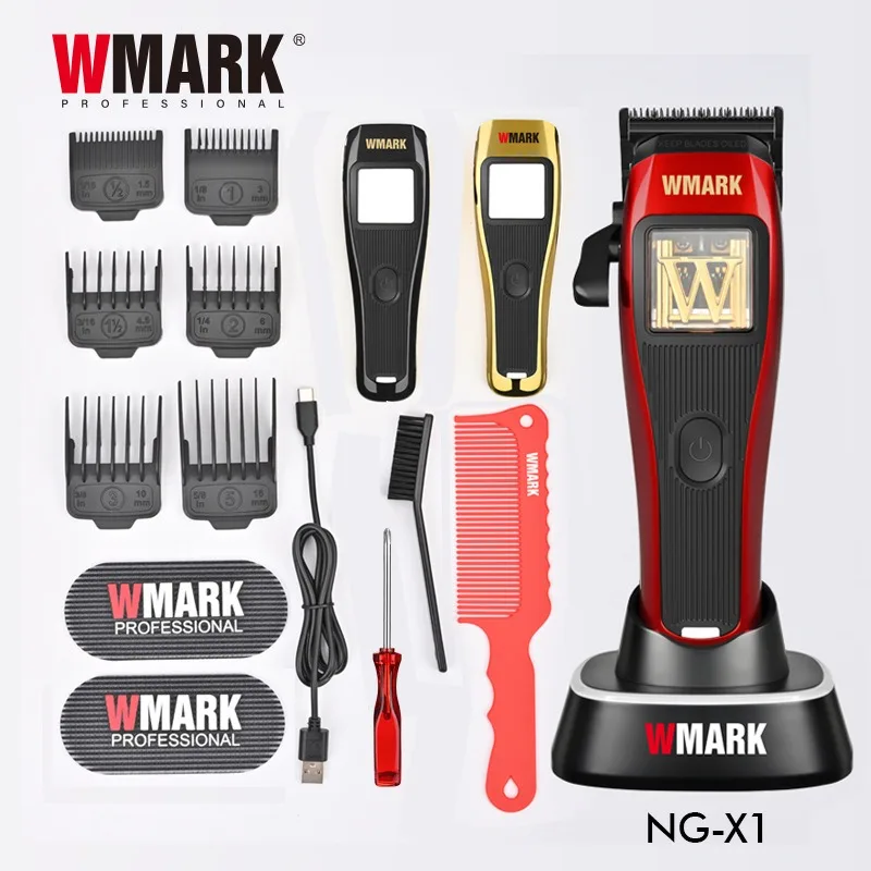 NG-X1 WMARK Professional Hair Clippers for Men,Microchipped Magnetic Motor 10000RPM 9V with Charge Stand,Cordless Cutter Trimmer