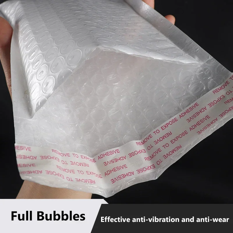 Imagem -05 - Self Seal Envelope Bolsa Mailer Acolchoado Mailing Bolsas de Envio Bubble Mailers Espuma Impermeável Bolha Embalagem Presente Branco 20 Pcs