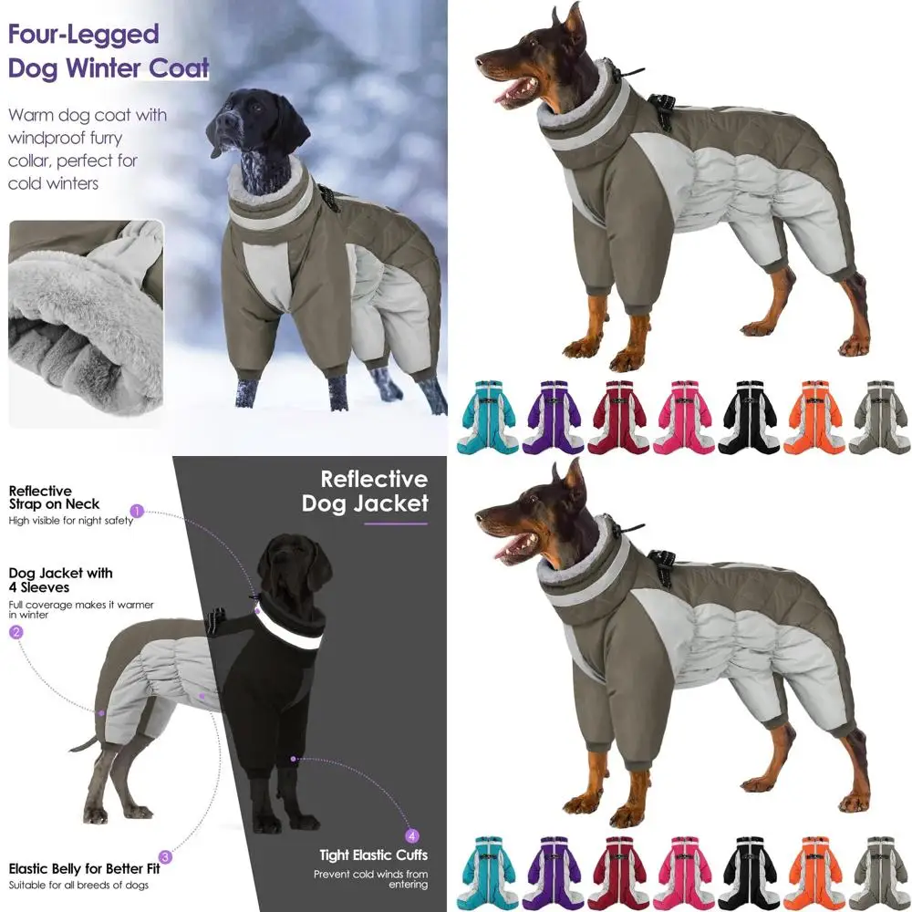 

Warm Fleece Winter Coat with Reflective Suit for Medium Dogs, Suitable for Boston Terrier, Army Green, Medium Size