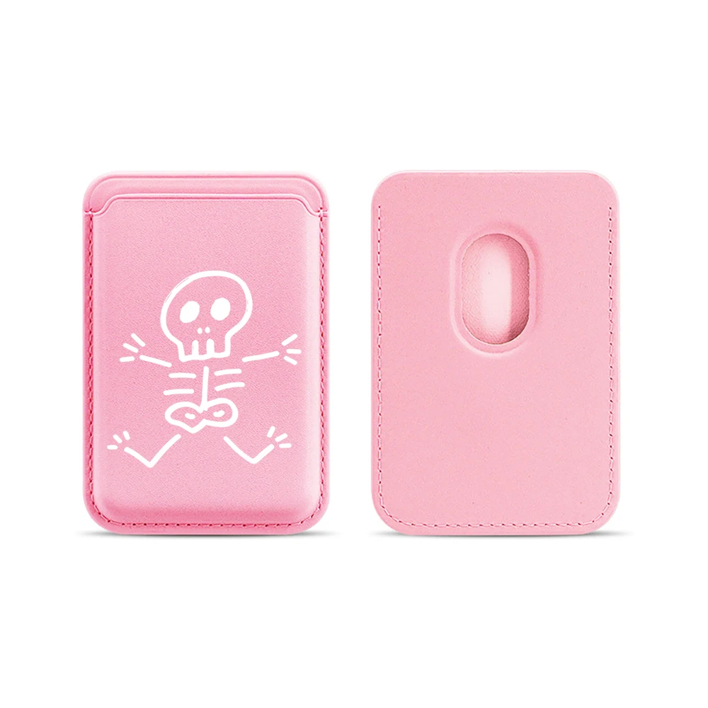 Leder-Kartenhalter Künstlerischer Totenkopf-Geldbörsen-Cover Telefonkartenhalter für Magnetische Hülle Geeignet für alle iPhones für Magsafe Karten-Handytasche – Detail 14