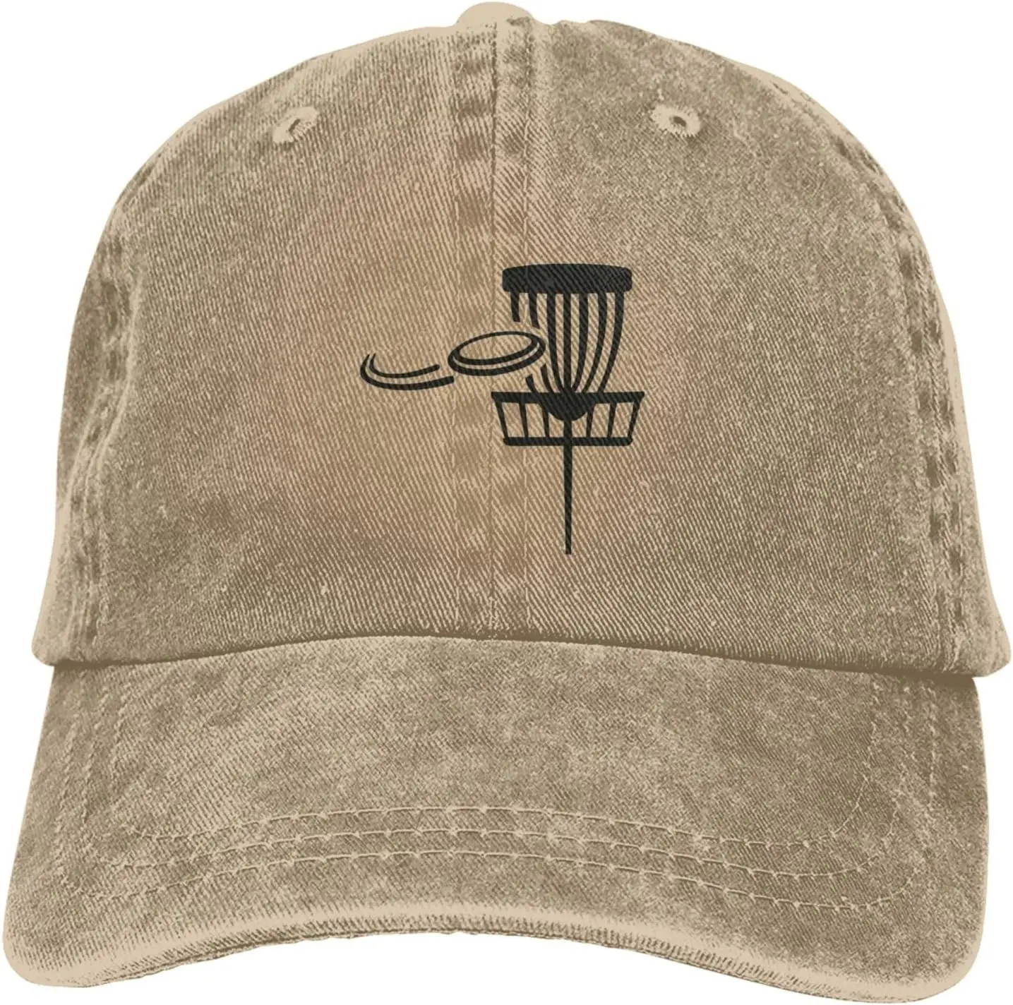 Disc Golf Basket with-Flying-Disk Vintage Baseball Cap Mens/Womens Adjustable Trucker Hats