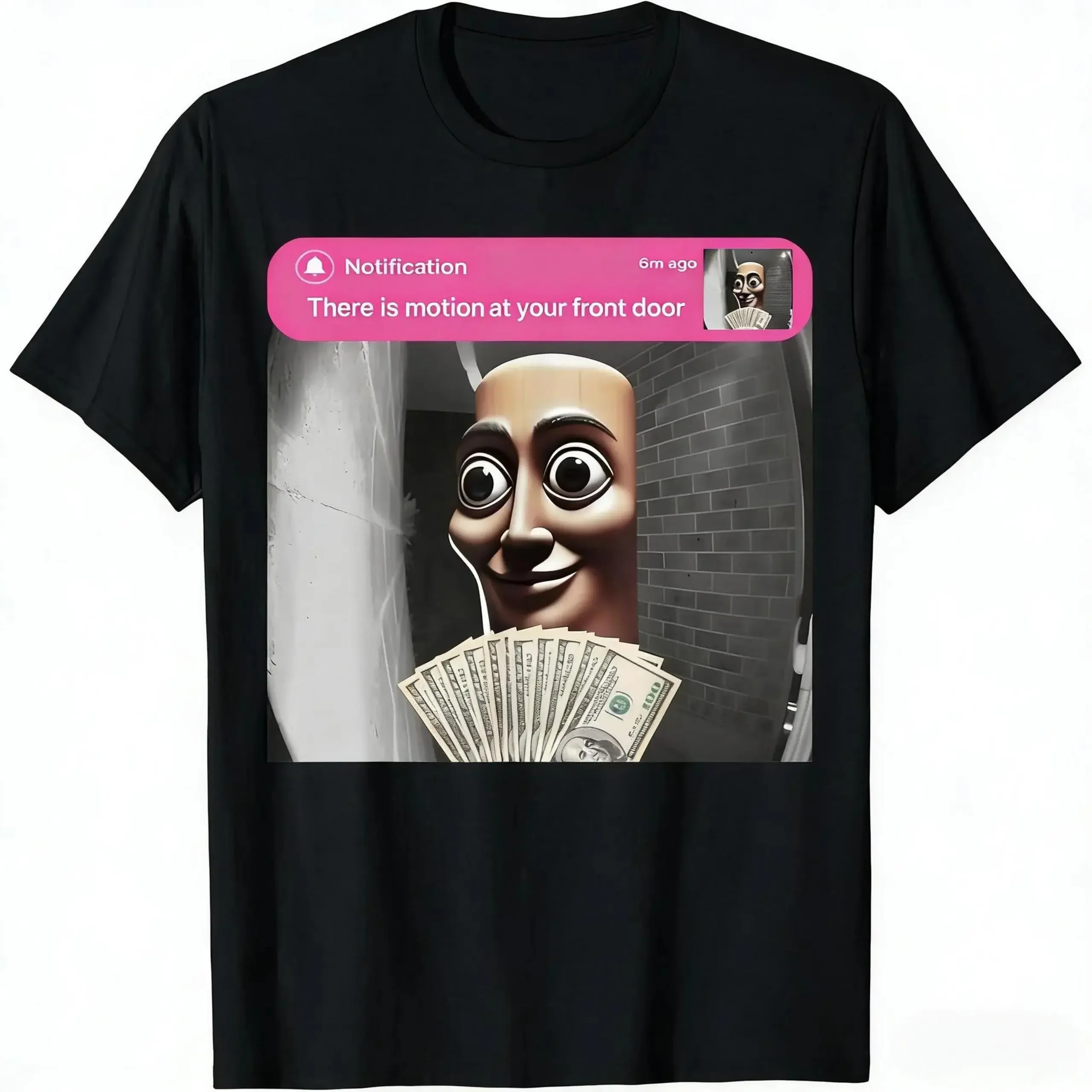 Viral 'There Is Motion At Your Front Door' Tee Tung Tung Tung Doorbell Meme Funny Front Door Motion Shirt - Short-sleeved T-shirt Casual Cotton Menswear Crew Neck Graphic Top Womenswear Streetwear Crewneck Tshirt Breathable
