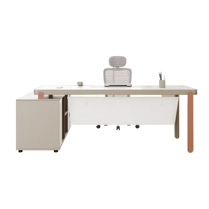 Office furniture boss desk simple modern new aluminum alloy hemming manager desk supervisor workbench