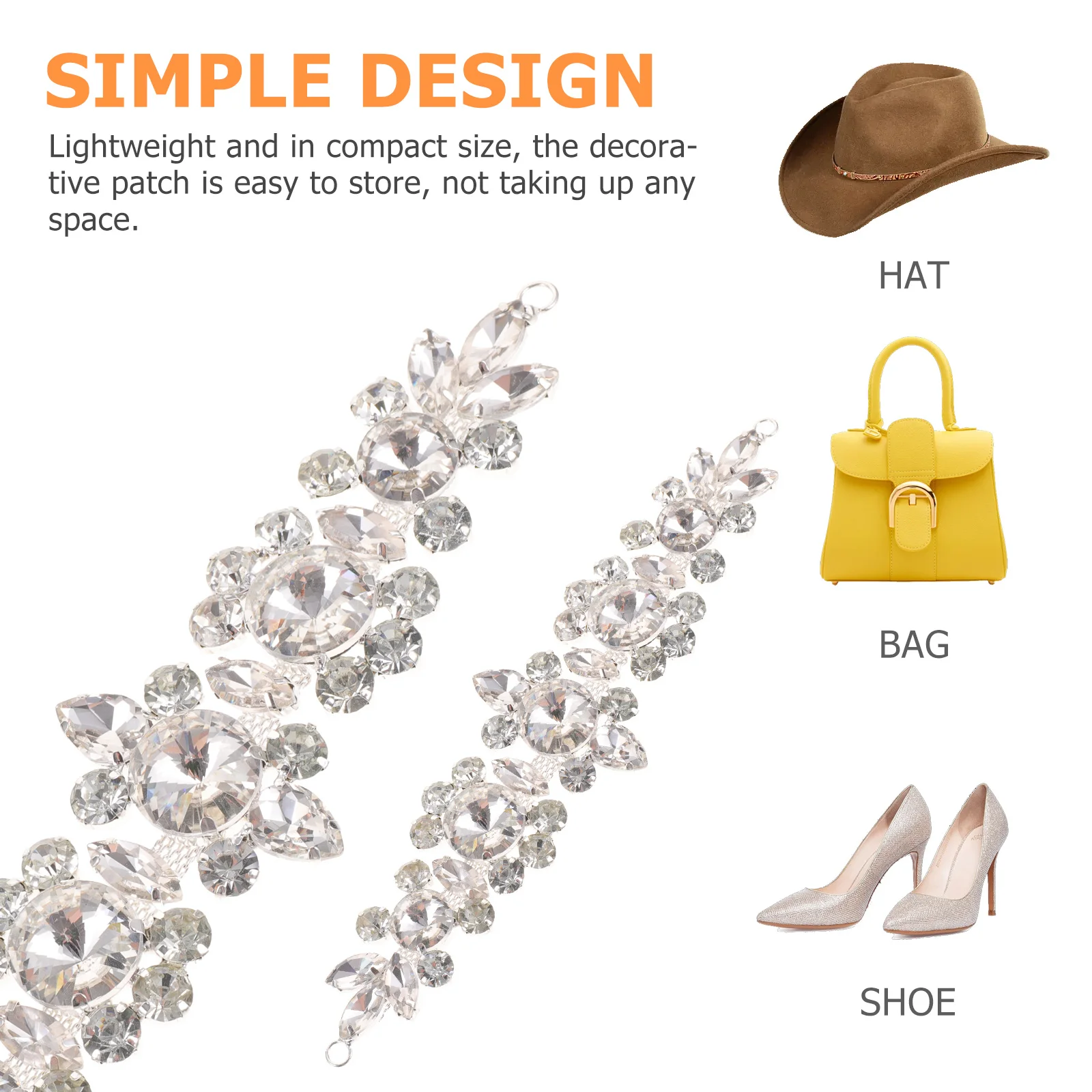 

Rhinestone Flower Chain Embellishment Decorative Clothes Patch For Diy Wedding Bridal Dress Sewing Applique Craft Material