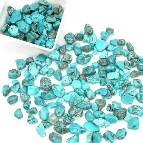 Blue Turquoise Gravel Natural Stone Healing Crystal Chip Quartz Tumbled Mineral Gem Specimen Aquarium Tank Home Decor DIY Crafts