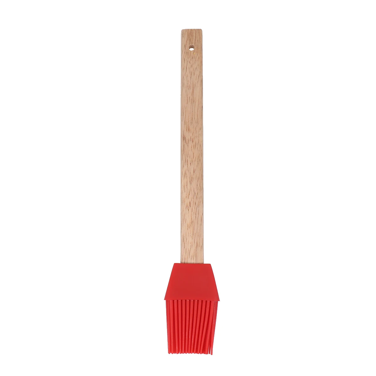 

1pc Heat Resistant Silicone Basting Brush Food Grade Non-Stick Barbecue Baking Utensil Red With Hanging Hole For Kitchen
