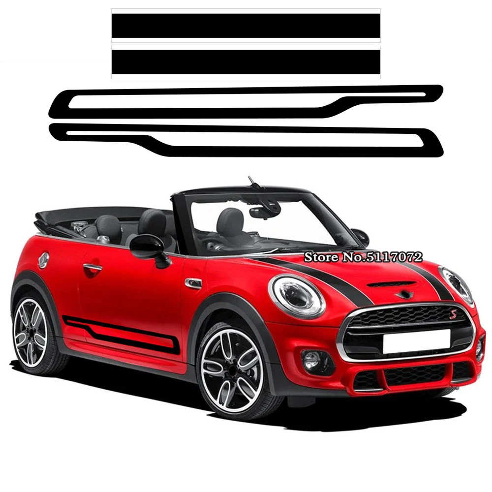 

Car Styling Door Side Skirt Sticker Body Stripes Hood Decal For Mini R50 R52 R53 R56 R57 F55 F56 F57 Accessories