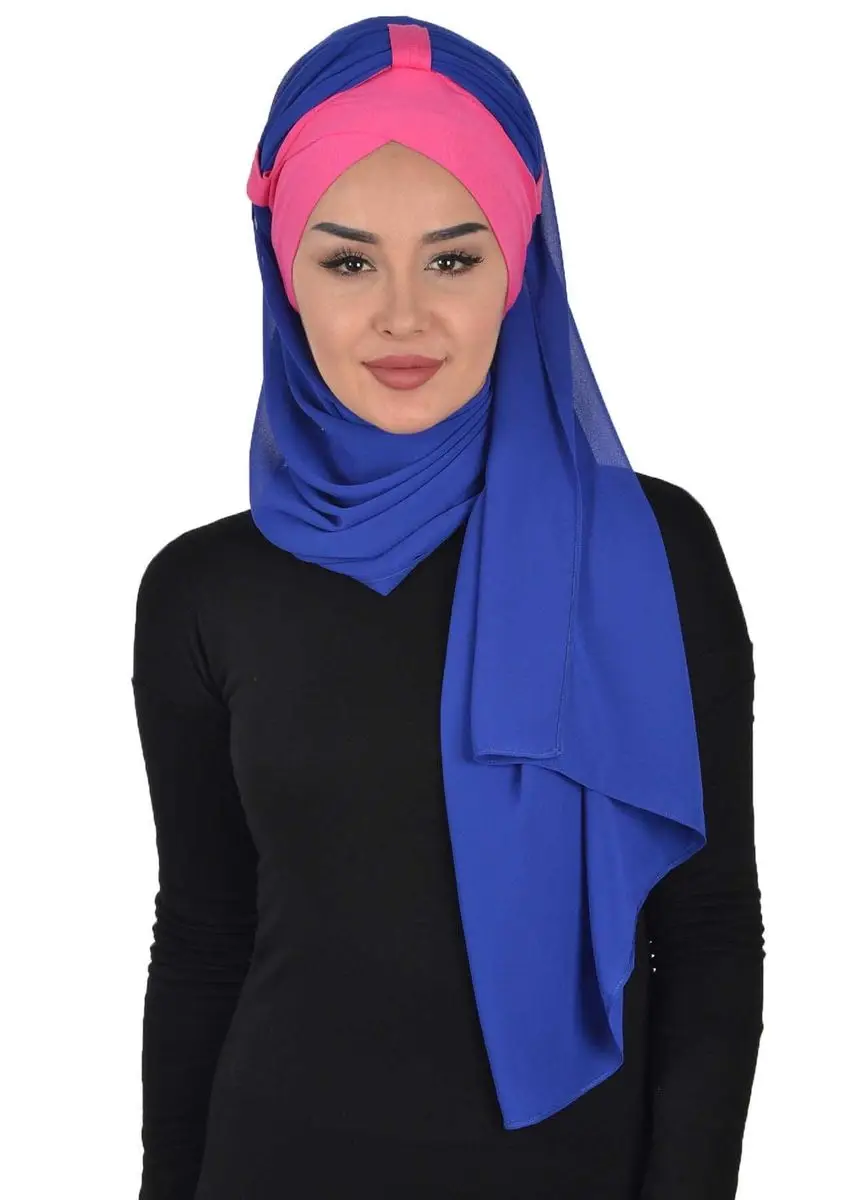 Selendang Sifon Katun Combed Fuchsia