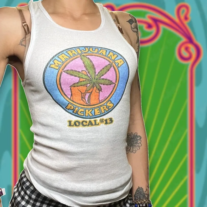 Mary Jane Pickers Tank Top 20 Inch Vest Emo Girls Aesthetic Letter Print Grunge Goth Camisole Top Female Clothing