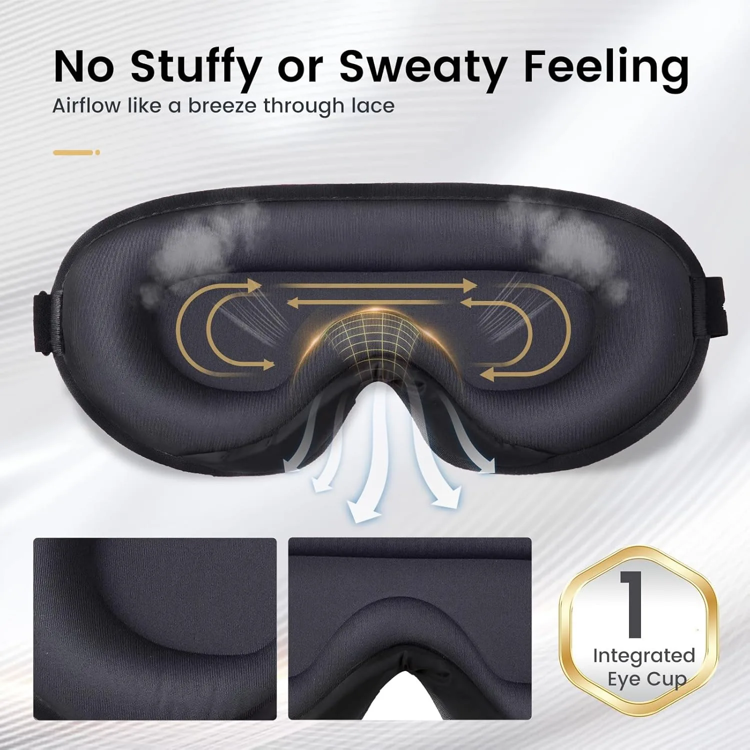 3D Sleep Mask + 10pcs Earplugs Soft Breathe Sleep Mask for Eyes,100% Blockout Light Eye Mask Travel Nap Rest Relax Sleeping